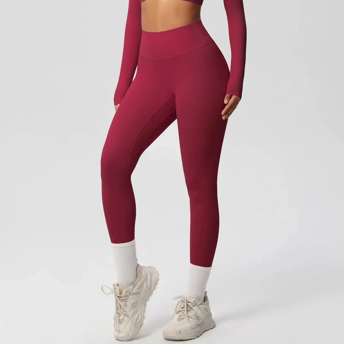 Ensemble Yoga Femme 2 Pièces Sans Manches Col Halter Côtelé Sans Couture - Y3530118