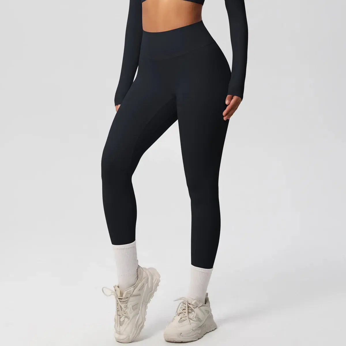 Ensemble Yoga Femme 2 Pièces Sans Manches Col Halter Côtelé Sans Couture - Y3530118
