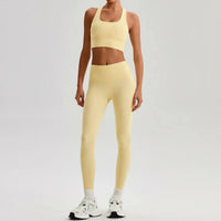 Ensemble Yoga Femme 2 Pièces - Soutien-Gorge Dos Croisé et Legging Taille Haute - JYTZ8697