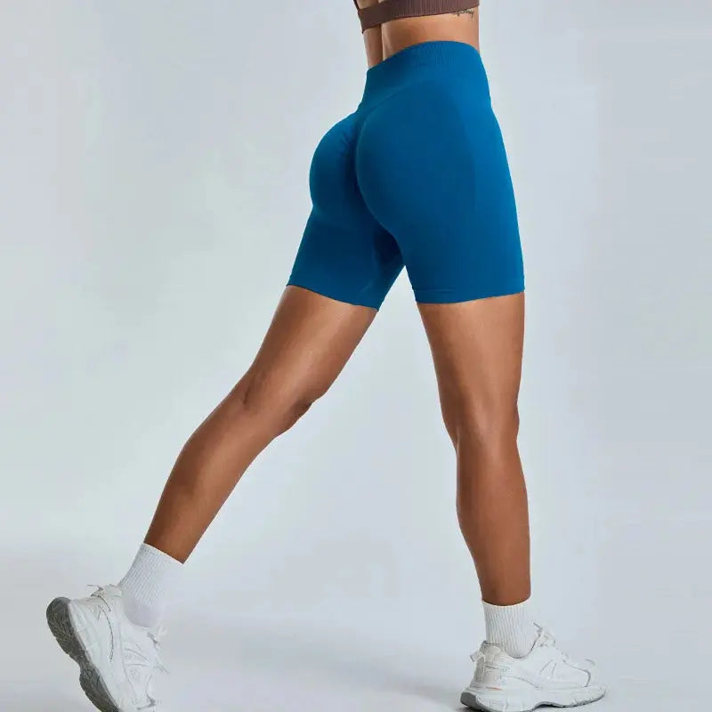 Short de Sport Femme Sans Couture Taille Haute 7,6 cm - Effet Fessier Galbé
