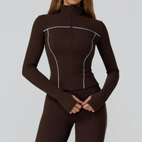 Veste Yoga Femme Slim à Ouverture pour les Pouces - Coupe-Vent et Respirante EWT2036