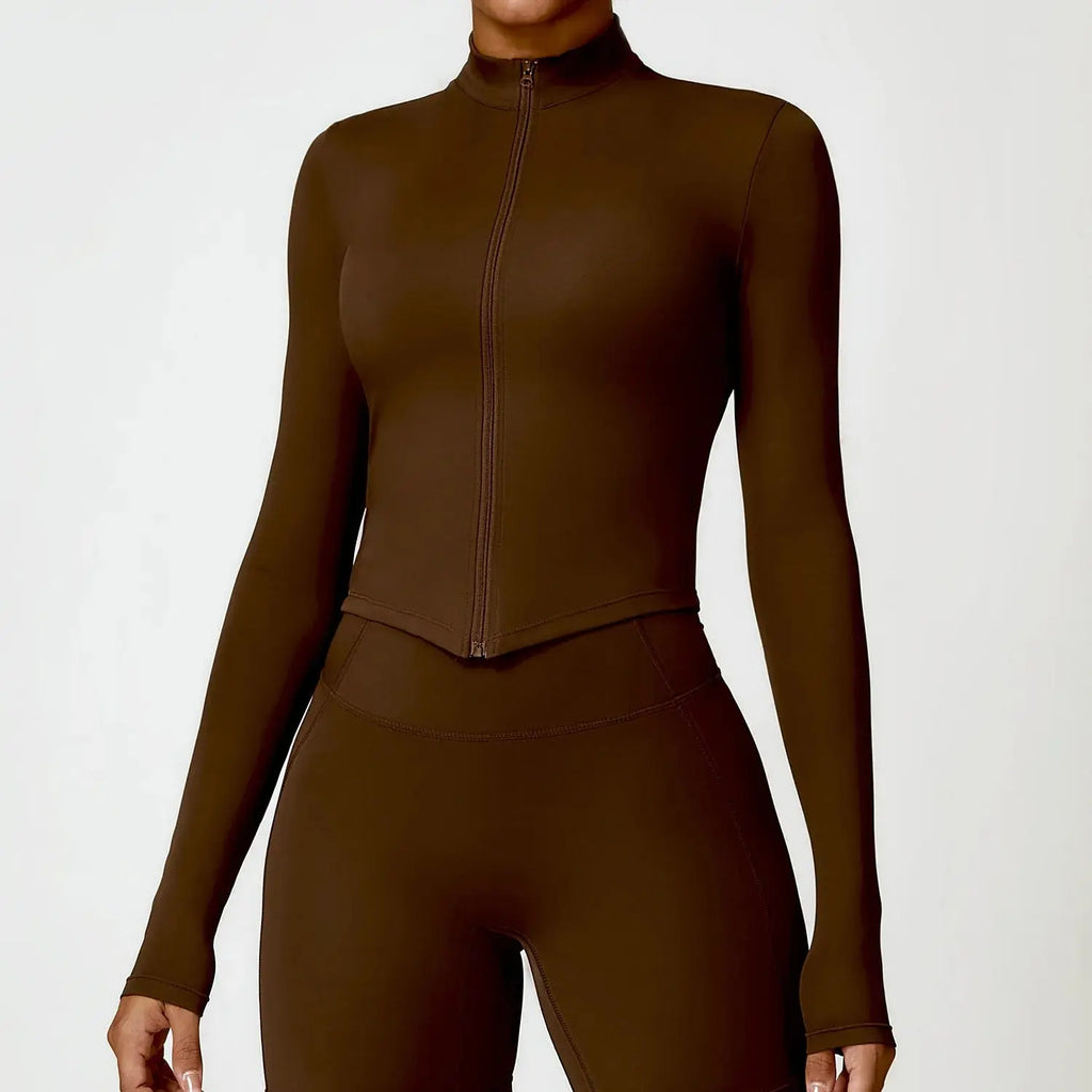 Ensemble Yoga Femme 2 Pièces Manches Longues Respirant Taille Haute - CCX8503