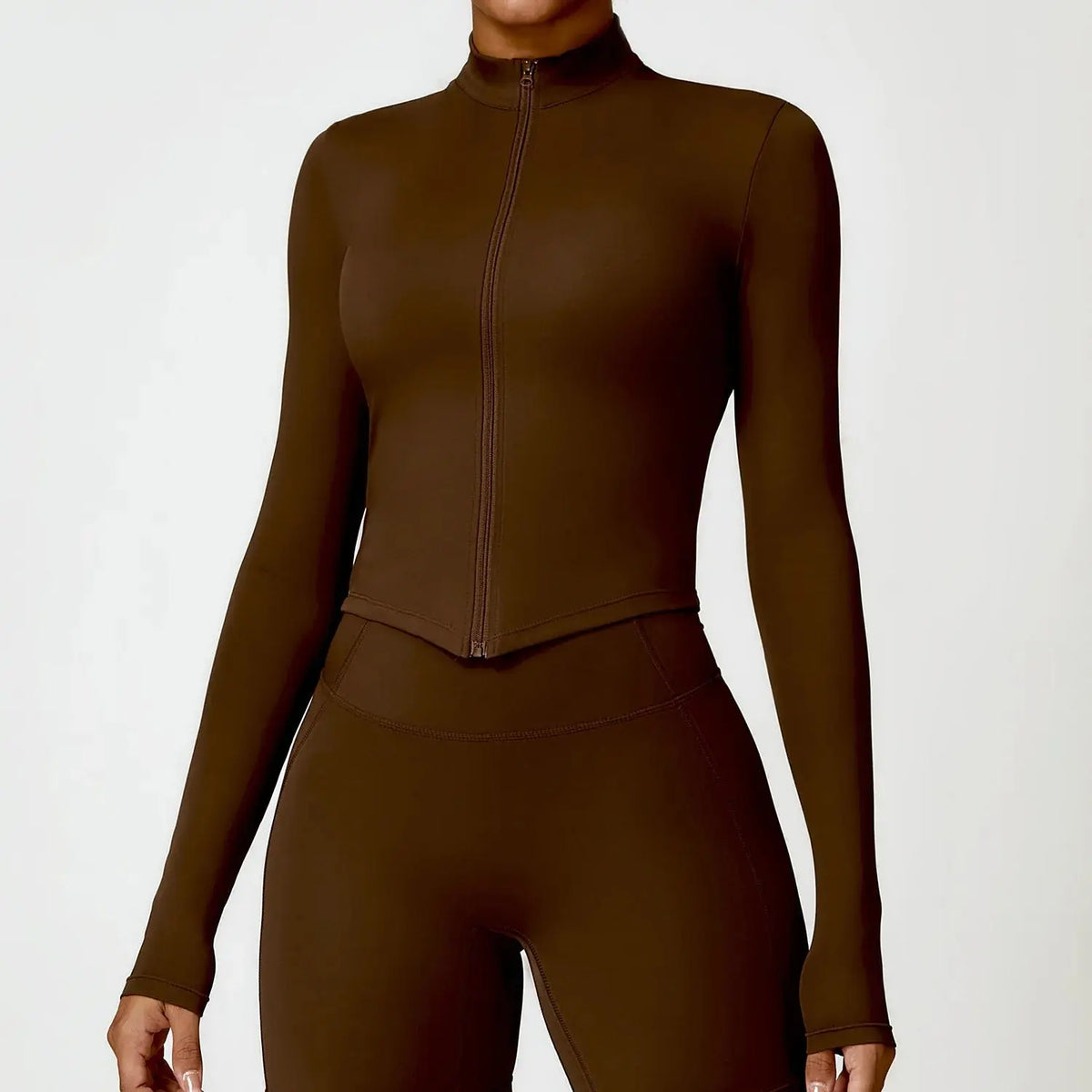 Ensemble Yoga Femme 2 Pièces Manches Longues Respirant Taille Haute - CCX8503