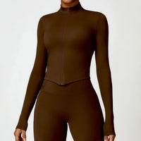 Ensemble Yoga Femme 2 Pièces Manches Longues Respirant Taille Haute - CCX8503