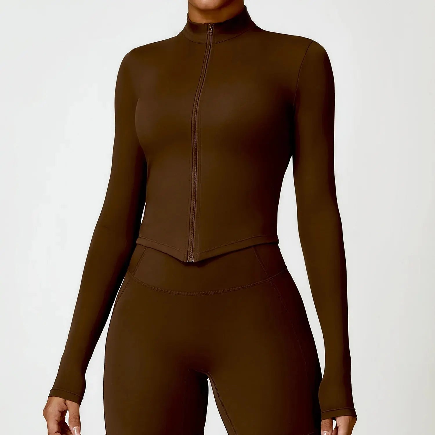Ensemble Yoga Femme 2 Pièces Manches Longues Respirant Taille Haute - CCX8503