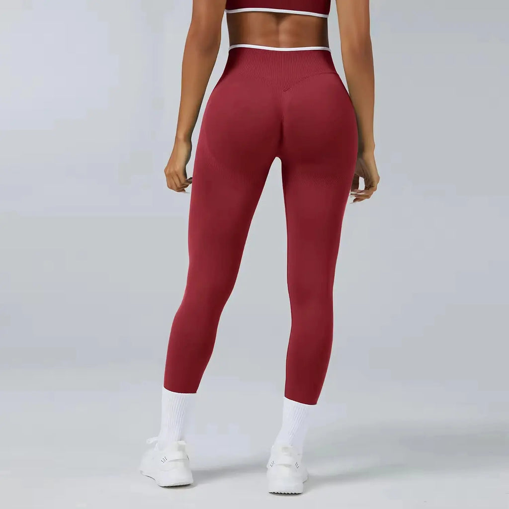 Ensemble Yoga Femme 2 Pièces Bloc Couleur Léopard Sans Couture - New Trend