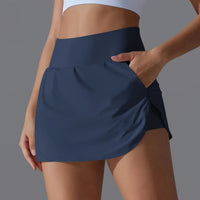Jupe de Tennis Femme Taille Haute - Short Intégré et Poche Arrière
