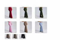 Ensemble Fitness Femme Grande Taille Col Carré - Haut Sans Manches et Pantalon Évasé