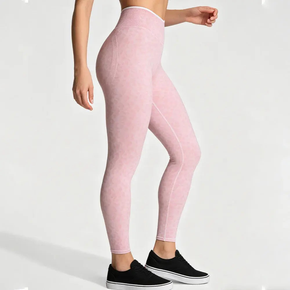 Ensemble Yoga Femme 2 Pièces Bloc Couleur Léopard Sans Couture - New Trend