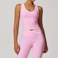 Ensemble Fitness Femme 2 Pièces Débardeur Dos Nu et Legging Taille Haute - SD491+SD350