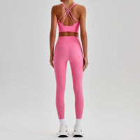 Ensemble Yoga Femme 2 Pièces - Soutien-Gorge Dos Croisé et Legging Taille Haute - JYTZ8697