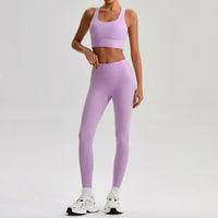 Ensemble Yoga Femme 2 Pièces - Soutien-Gorge Dos Croisé et Legging Taille Haute - JYTZ8697