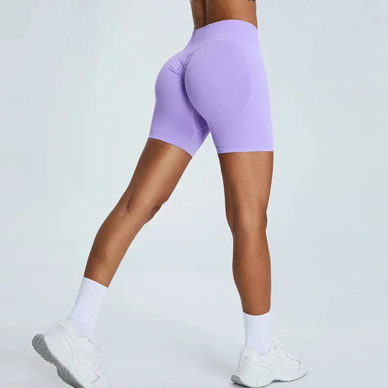 Short de Sport Femme Sans Couture Taille Haute 7,6 cm - Effet Fessier Galbé