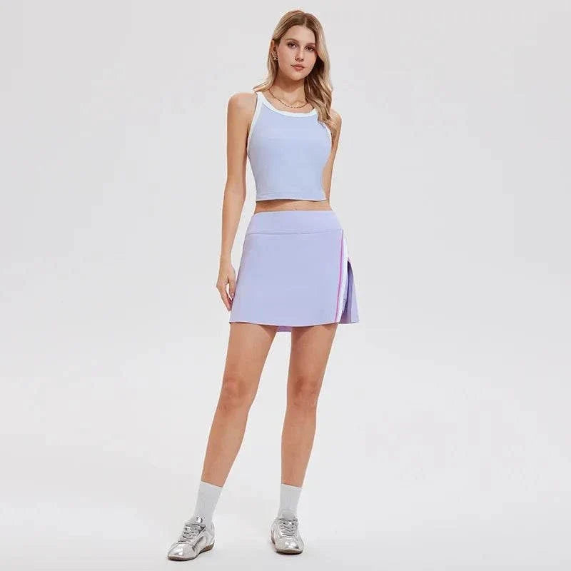 Ensemble Ace femme débardeur et jupe-short fitness respirant et extensible pour yoga et running