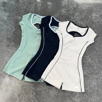 Body Femme Sport Sans Manches Dos Nu - Color Block et Séchage Rapide