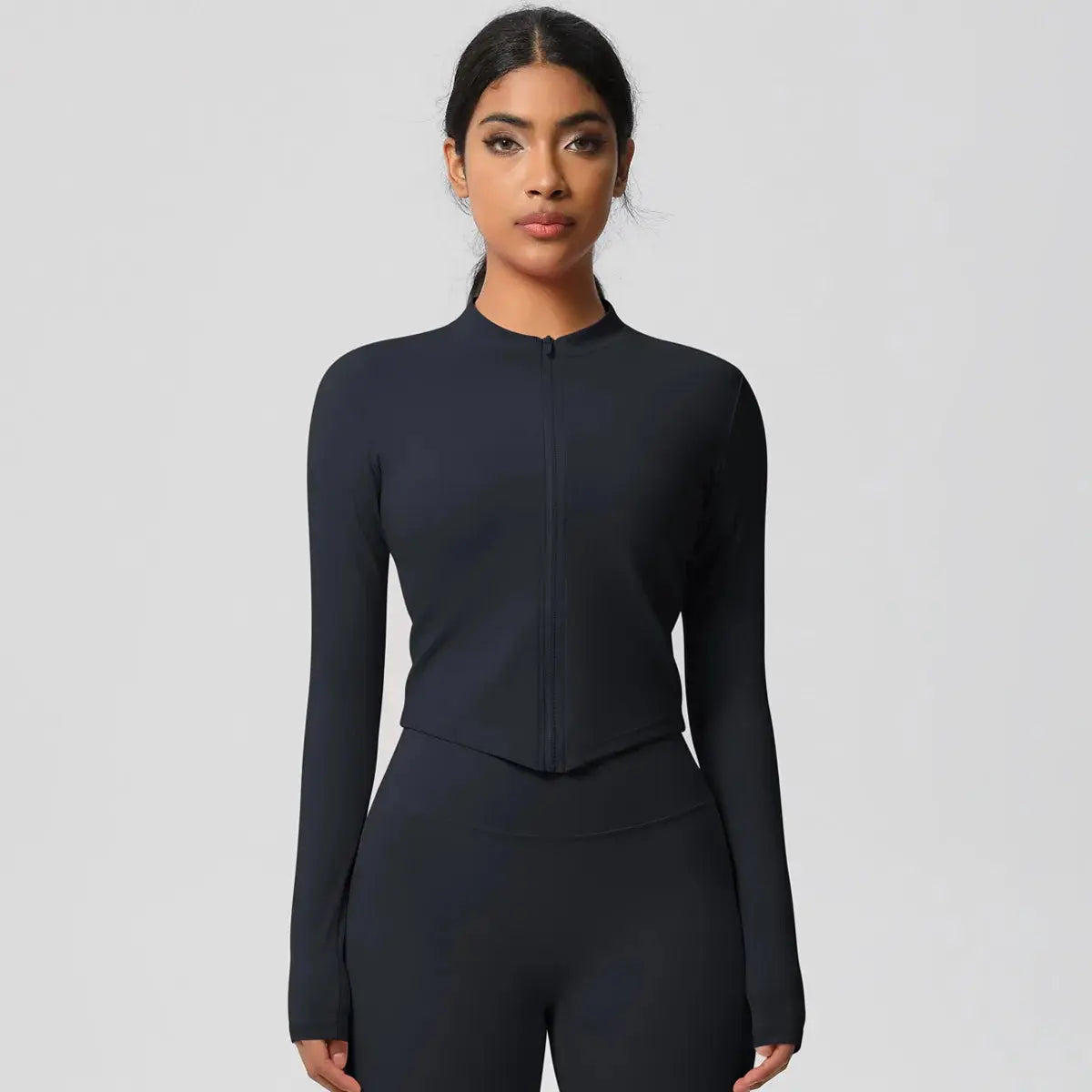 Ensemble Yoga Femme 2 Pièces Sans Manches Col Halter Côtelé Sans Couture - Y3530118