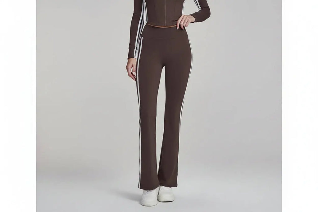 Legging Yoga Femme Taille Haute Slim Fit Rayé Respirant - DWPS124105