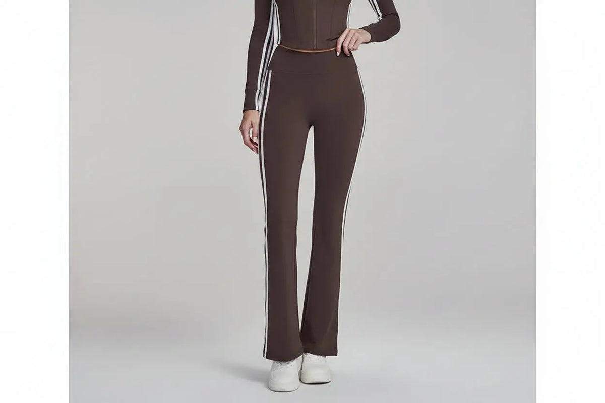 Legging Yoga Femme Taille Haute Slim Fit Rayé Respirant - DWPS124105