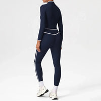 Ensemble de Yoga Femme à Rayures Blanches Automne