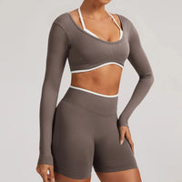 Ensemble Yoga Femme 2 Pièces Sans Couture - Legging Taille Haute et Soutien-Gorge pour Fitness