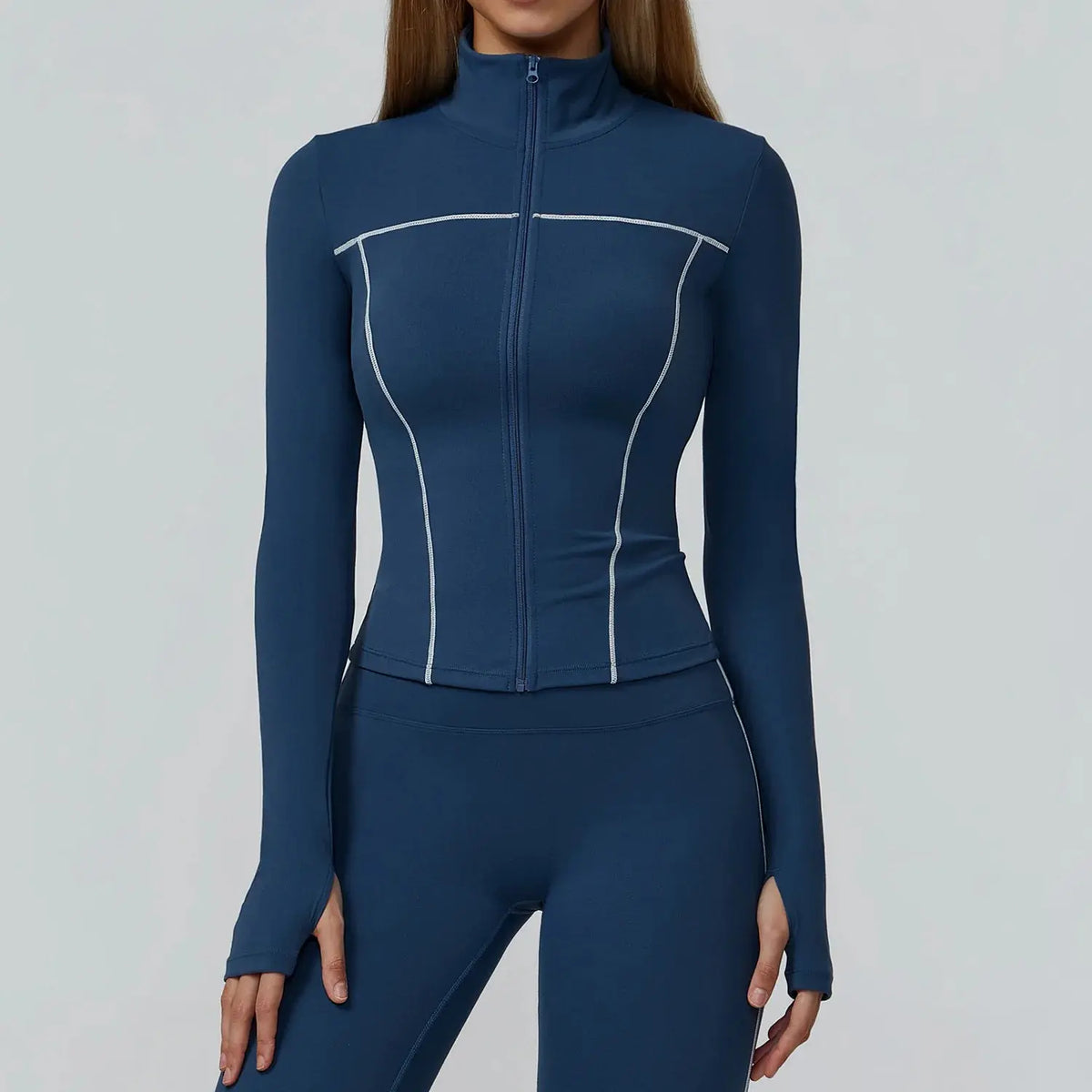 Veste Yoga Femme Slim à Ouverture pour les Pouces - Coupe-Vent et Respirante EWT2036