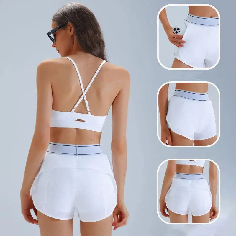 Short de Yoga Femme Taille Haute Anti-Froissement Respirant Séchage Rapide - BM-SR821