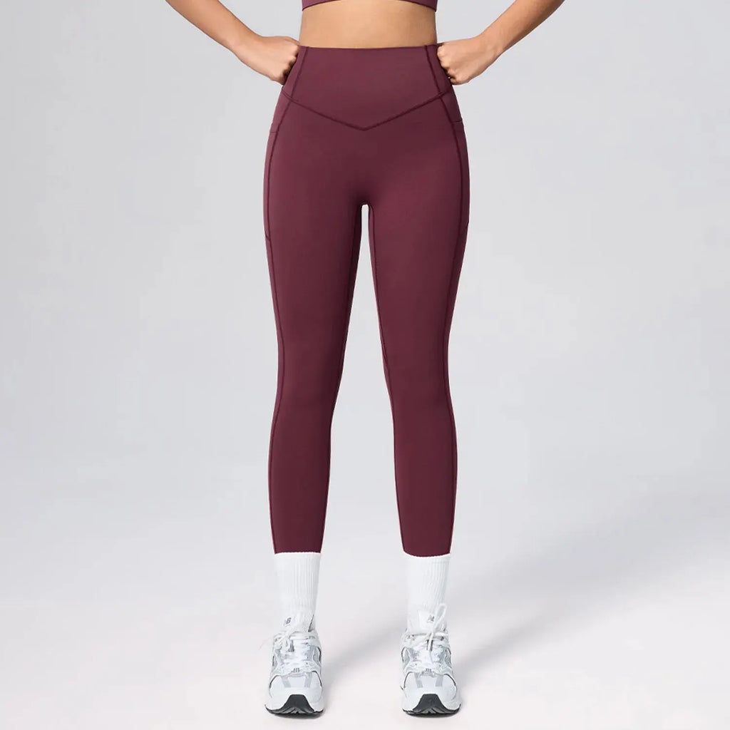 Legging Taille Haute Femme avec Poches Latérales - Extensible 4 Sens