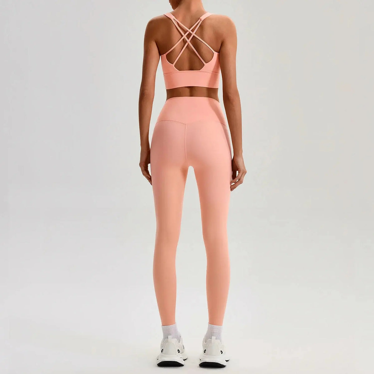 Ensemble Yoga Femme 2 Pièces - Soutien-Gorge Dos Croisé et Legging Taille Haute - JYTZ8697