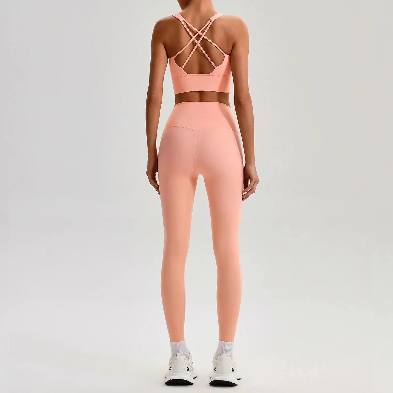 Ensemble Yoga Femme 2 Pièces - Soutien-Gorge Dos Croisé et Legging Taille Haute - JYTZ8697