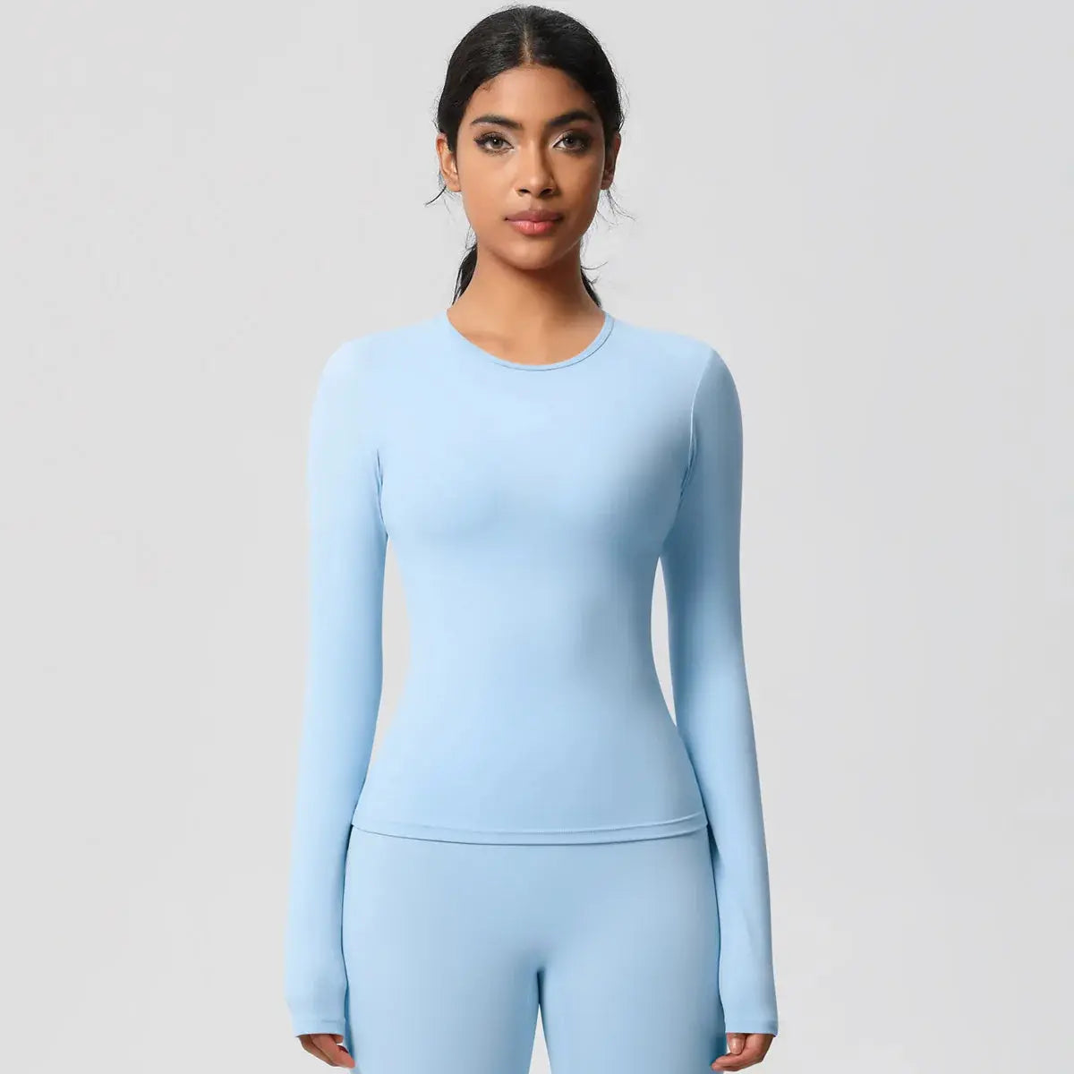 Ensemble Yoga Femme 2 Pièces Sans Manches Col Halter Côtelé Sans Couture - Y3530118