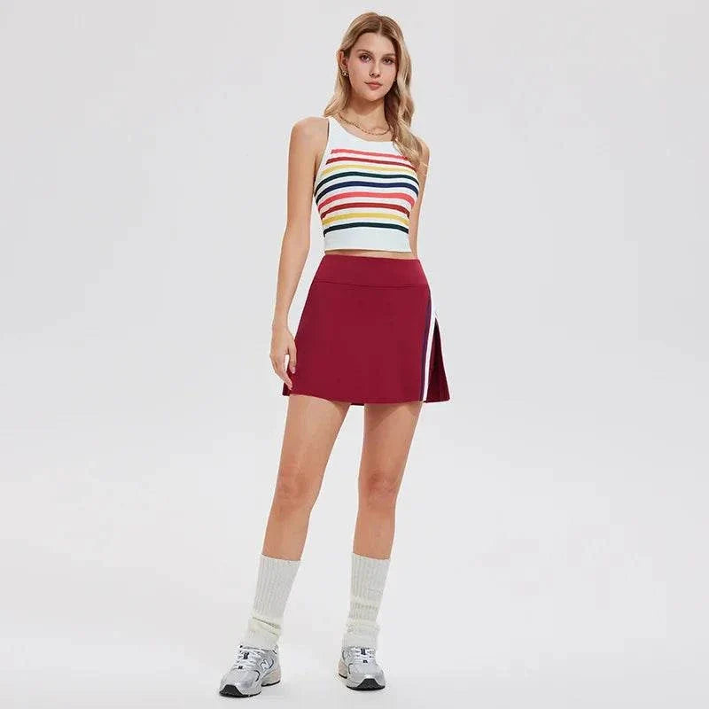 Ensemble Ace décontracté femme débardeur et jupe-short en tissu respirant pour yoga et fitness