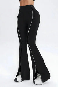 Pantalon Yoga Femme Taille Haute Légèrement Évasé - Compression et Séchage Rapide