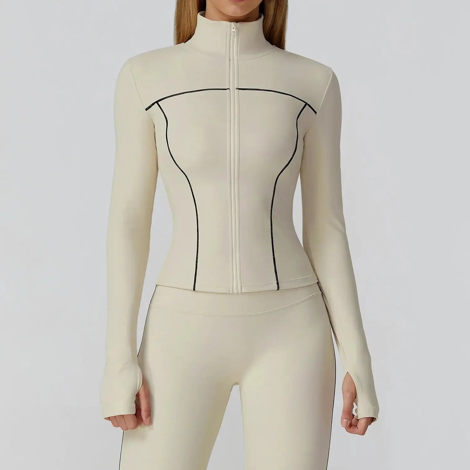 Veste Yoga Femme Slim à Ouverture pour les Pouces - Coupe-Vent et Respirante EWT2036