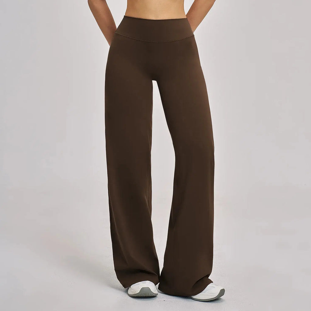 Pantalon Yoga Femme Droit Large - Taille Haute et Contrôle Abdominal