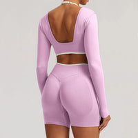 Ensemble Yoga Femme 2 Pièces Sans Couture - Legging Taille Haute et Soutien-Gorge Color Block
