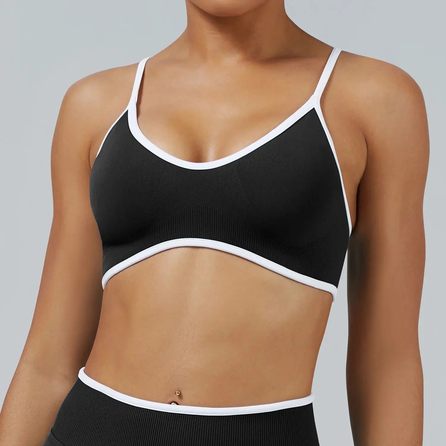 Ensemble Yoga Femme 2 Pièces Sans Couture - Legging Taille Haute et Soutien-Gorge pour Fitness