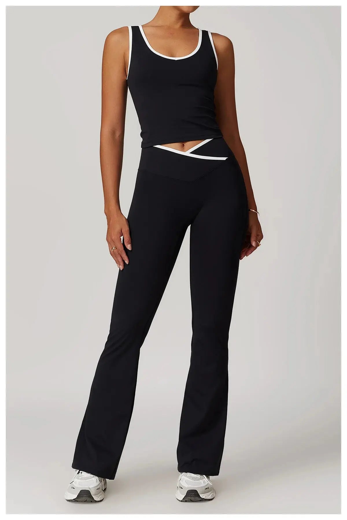 Ensemble Fitness Femme 2 Pièces Débardeur Dos Nu et Legging Taille Haute - SD491+SD350