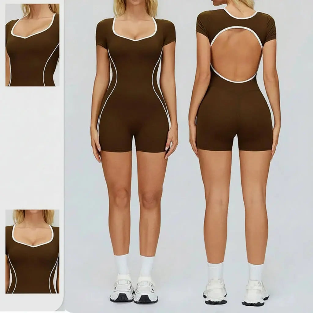 Body Femme Sport Sans Manches Dos Nu - Color Block et Séchage Rapide