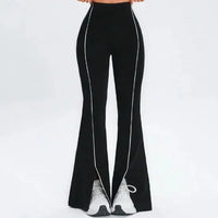 Pantalon Yoga Femme Taille Haute Légèrement Évasé - Compression et Séchage Rapide