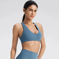 Soutien-Gorge de Sport Femme Sans Couture à Dos Nu - Support Élevé pour Yoga et Fitness