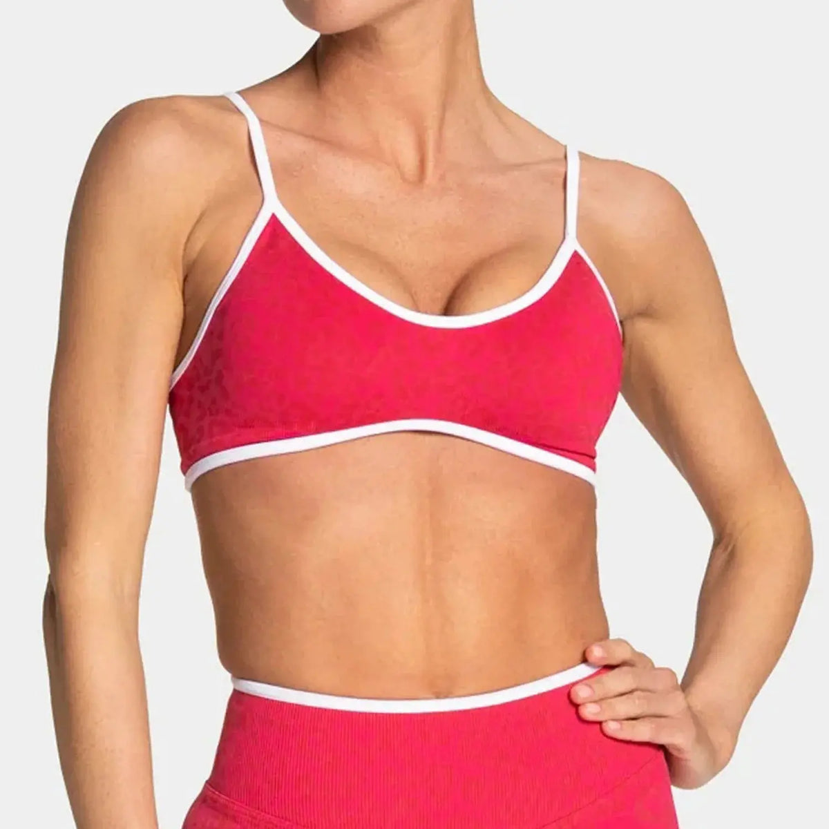 Ensemble Yoga Femme 2 Pièces - Soutien-Gorge et Legging Taille Haute Imprimé Léopard - LK26FA908