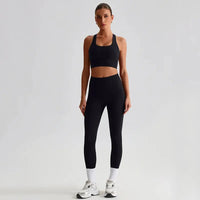 Ensemble Yoga Femme 2 Pièces - Soutien-Gorge Dos Croisé et Legging Taille Haute - JYTZ8697