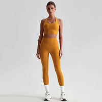 Ensemble Yoga Femme 2 Pièces - Soutien-Gorge Dos Croisé et Legging Taille Haute - JYTZ8697