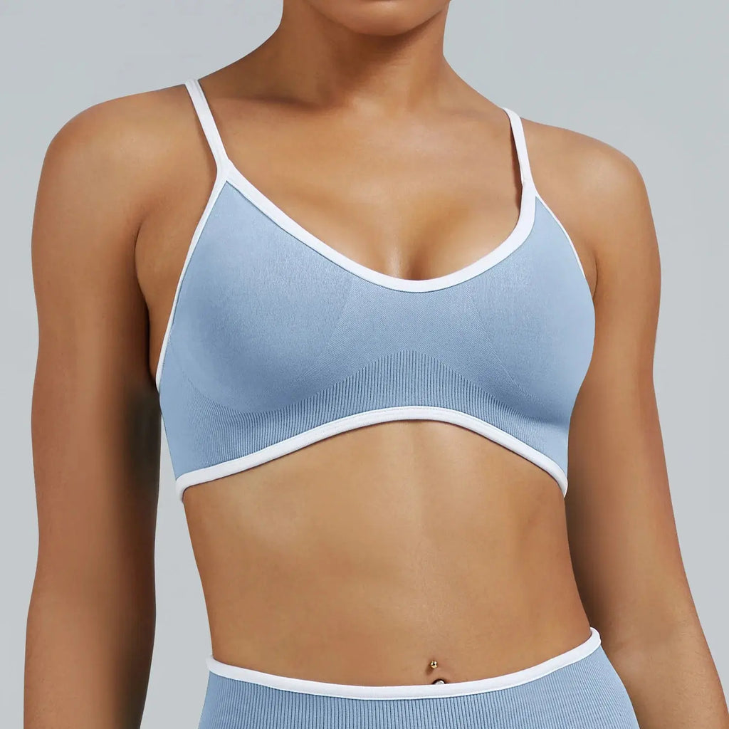 Ensemble Yoga Femme 2 Pièces Sans Couture - Legging Taille Haute et Soutien-Gorge pour Fitness