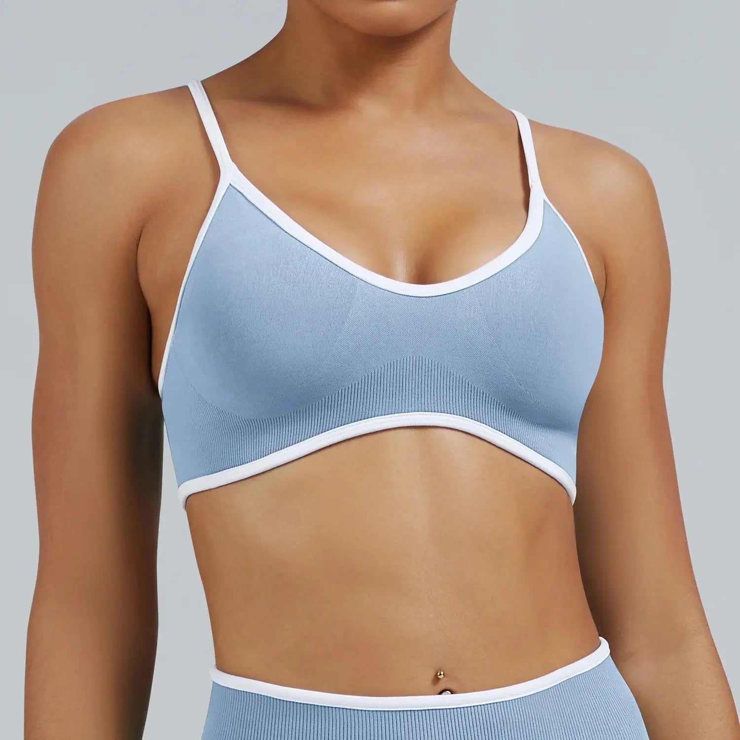 Ensemble Yoga Femme 2 Pièces Sans Couture - Legging Taille Haute et Soutien-Gorge pour Fitness