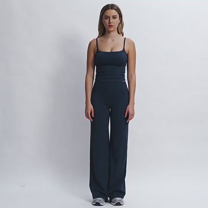 Pantalon Yoga Femme Droit Large - Taille Haute et Contrôle Abdominal